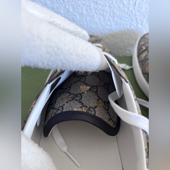 Brand New Gucci Men’s Ace GG Supreme Bee Print Canvas Low Sneakers Sz 13 US 13.5 - Picture 9 of 12